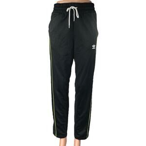 Adidas Women's Black High Rise Drawstring Straight Leg Trousers Sweatpants Sz M